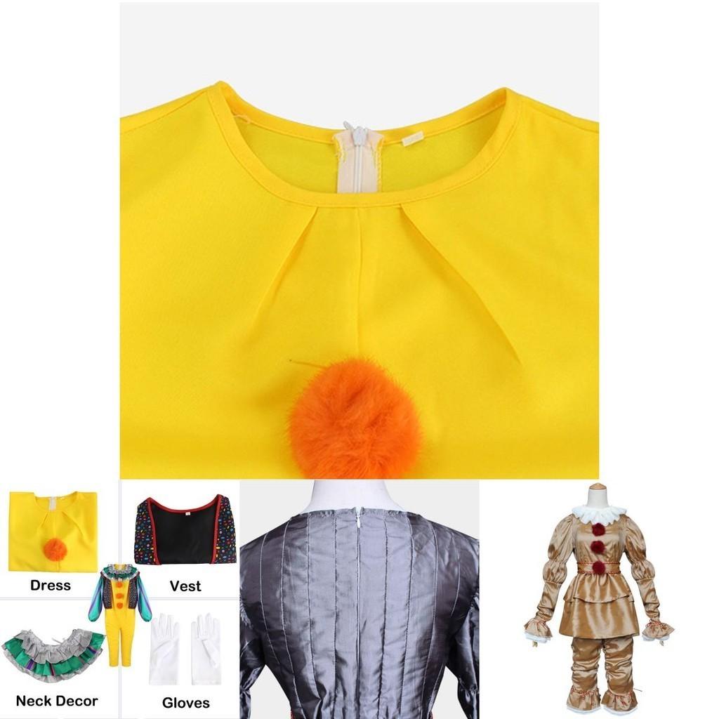 Costume Cosplay Autentico di Pennywise per Bambini Costume da Clown di 'It' di Stephen King per la Festa di Halloween