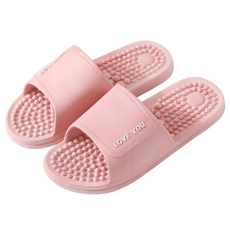 Slippers women's summer indoor home bathroom soft bottom slip-resistant couple men's foot acupressure cool slippers wholesale