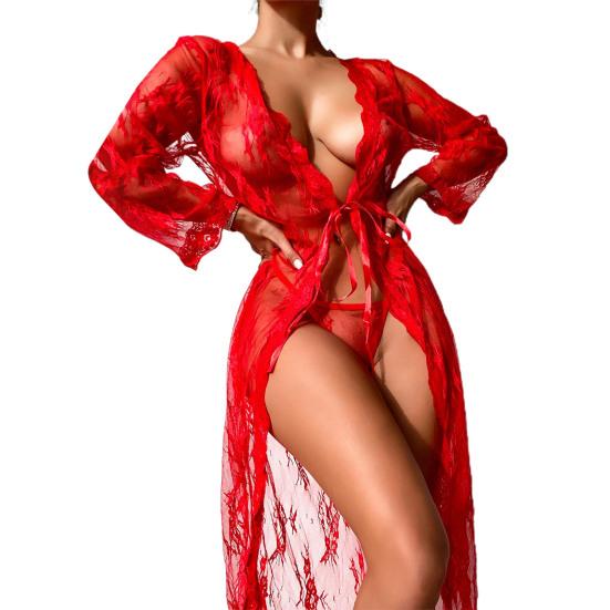 Unique Women Nightgown Ruffled Two Piece Super Soft