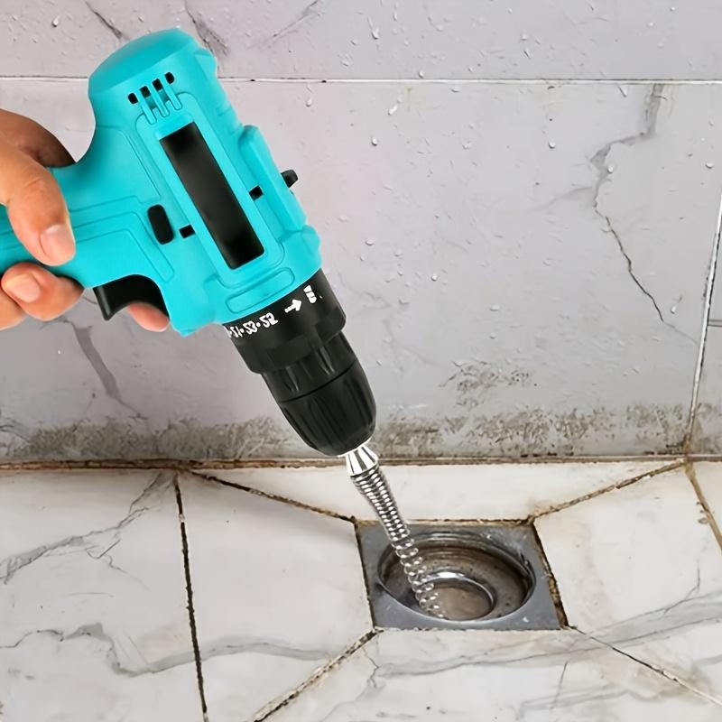 1pc Heavy-Duty Electric Drain Snake with Powerful Motor - 59.06inch Long Flexible Cord & Extension Rod, One-Shot Toilet, Shower, Sink, Bathtub