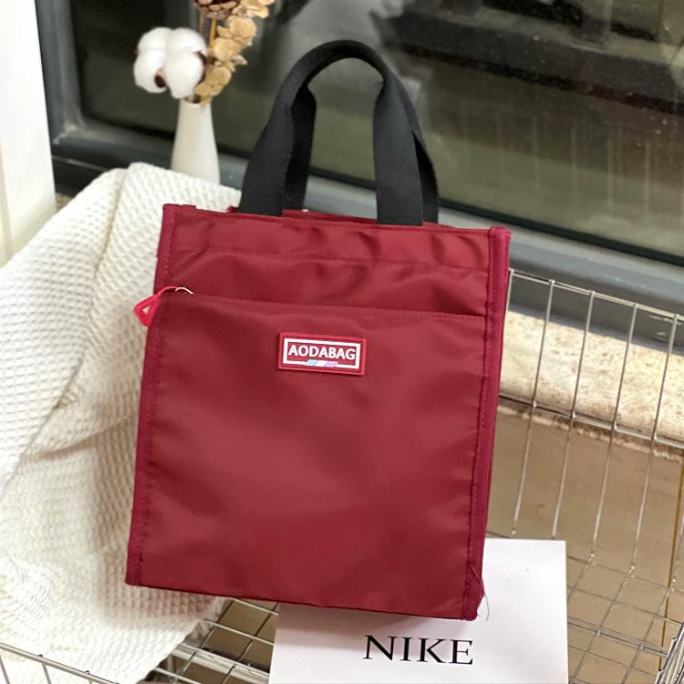 Mori Style Color Block Tote: Lunch Bag for Students and Professionals