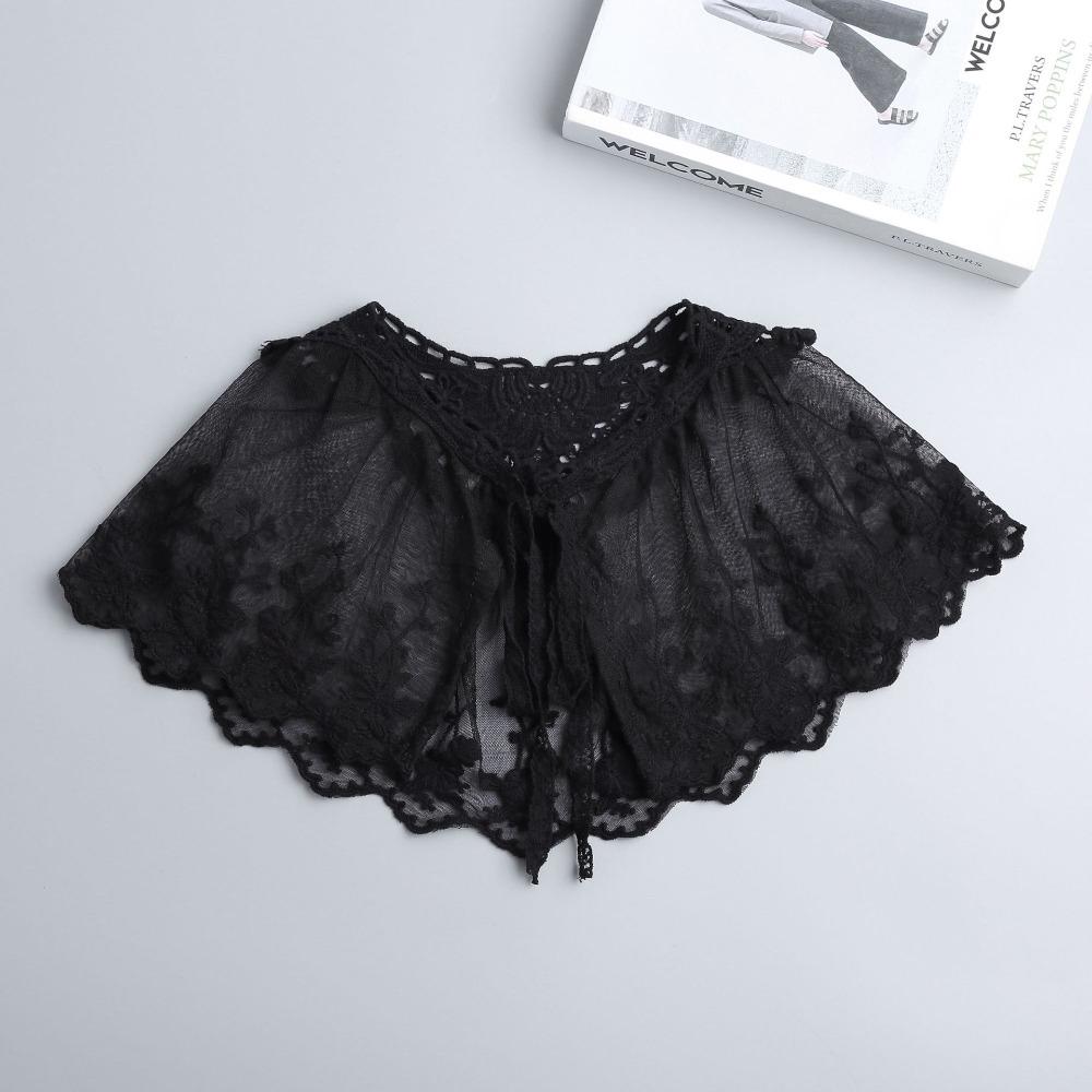 Embroidery Blouse False Collars Floral Doll Lapel Sweet Embroidered Lace Fake Collar Female