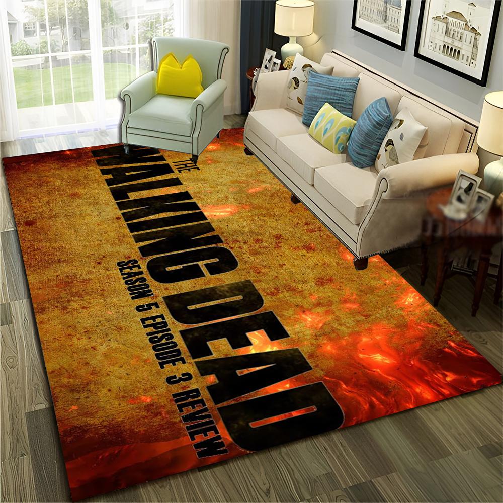TV Horror The Walking Dead TWD Tappeto per Casa Soggiorno Camera da Letto Divano Zerbino Decorazione, Tappeto Area Gioco Bambini Tappetino Antiscivolo