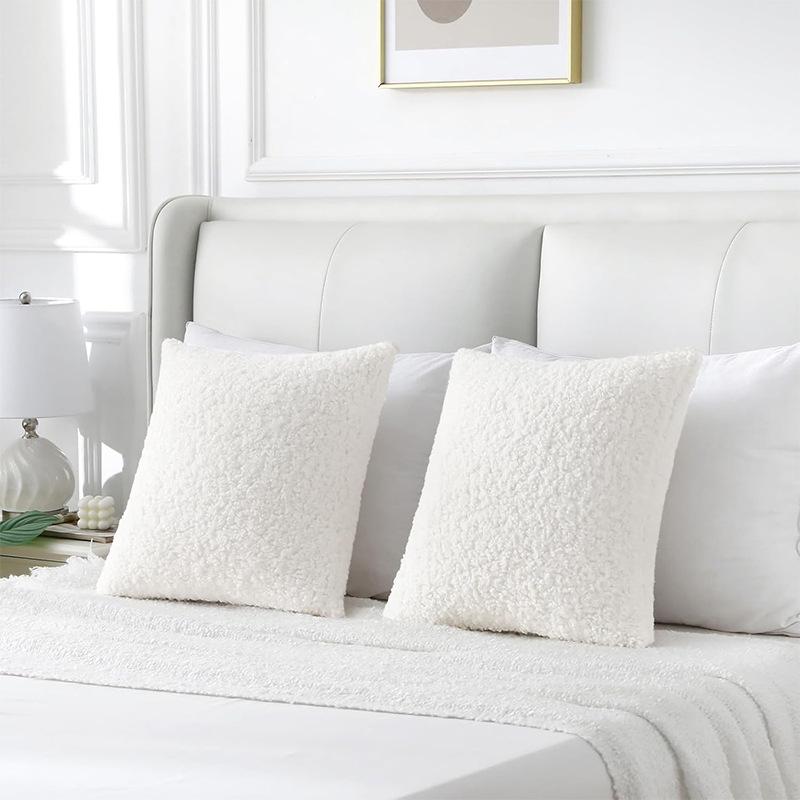 Lamb Circle Teddy Velvet Cushion Premium Model Room Villa Sofa Light Luxury Cushion Lumbar Pillow Pillow Cover