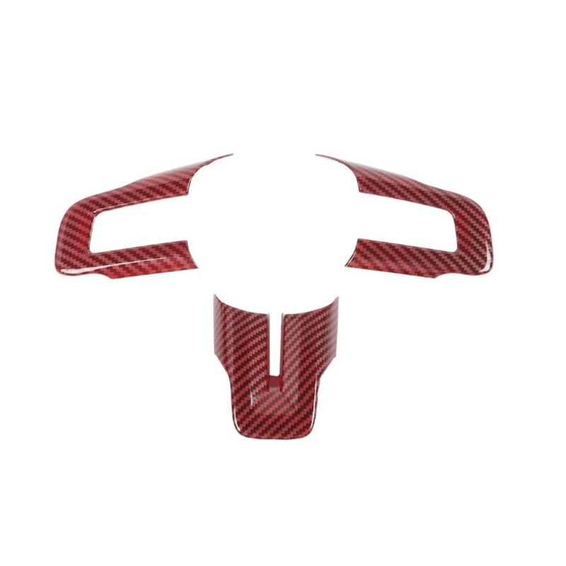 Carbon Fiber Style Steering Wheel Set Decorative Stickers For Ford Mustang 2015-2025 Car Interior Decoration Accessories
