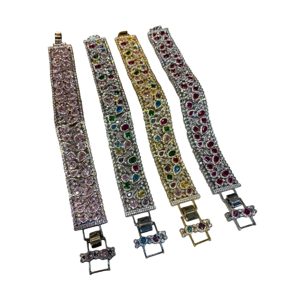 Jewelry Autumn And Winter Honggang Jade High-End Wide-Sided Bracelet Retro Vintage Fashion Color Treasure High-End Bracelet