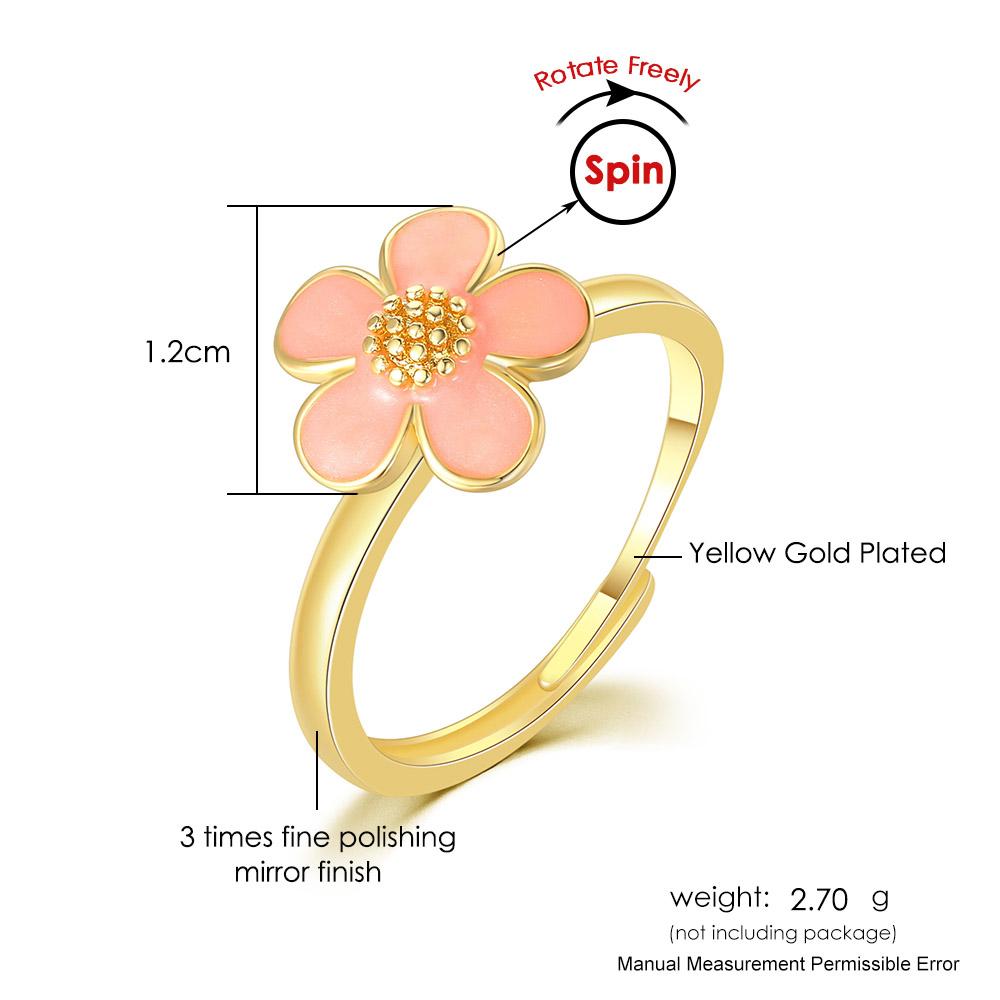 

Flower Anxiety Spinner Ring for Women Korean Fashion Open Dripping Oil Rings Adjustable Aesthetic Girl Friend Y2K Jewelry KAR038 resizable