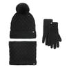 Winter Warm Hat, Scarf, Gloves, Knitted Three-piece Set, Piled Thickened Pattern Hairball Ear Protection Hat, Cold Protection Set