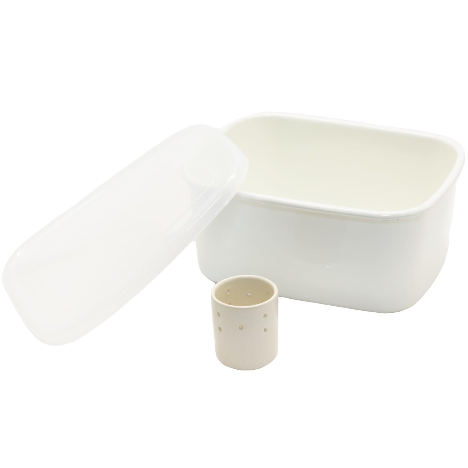 

every U. Pickling Container 3.5L Storage Container for Pickled Vegetables, Enamel, Rectangular, with Seal Lid, Water Drainer, Pickling Pot, Storage Co
