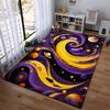 Galaxy-Inspired Rug with Golden Swirls, Planets, and Starry Sky Suitable for use as an anti-slip for living room bedroom sofas