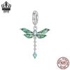 Avle Pendentif Libellule Exquis: Argent Sterling S925, Plaqué Platine, Bijoux Perlés DIY.
