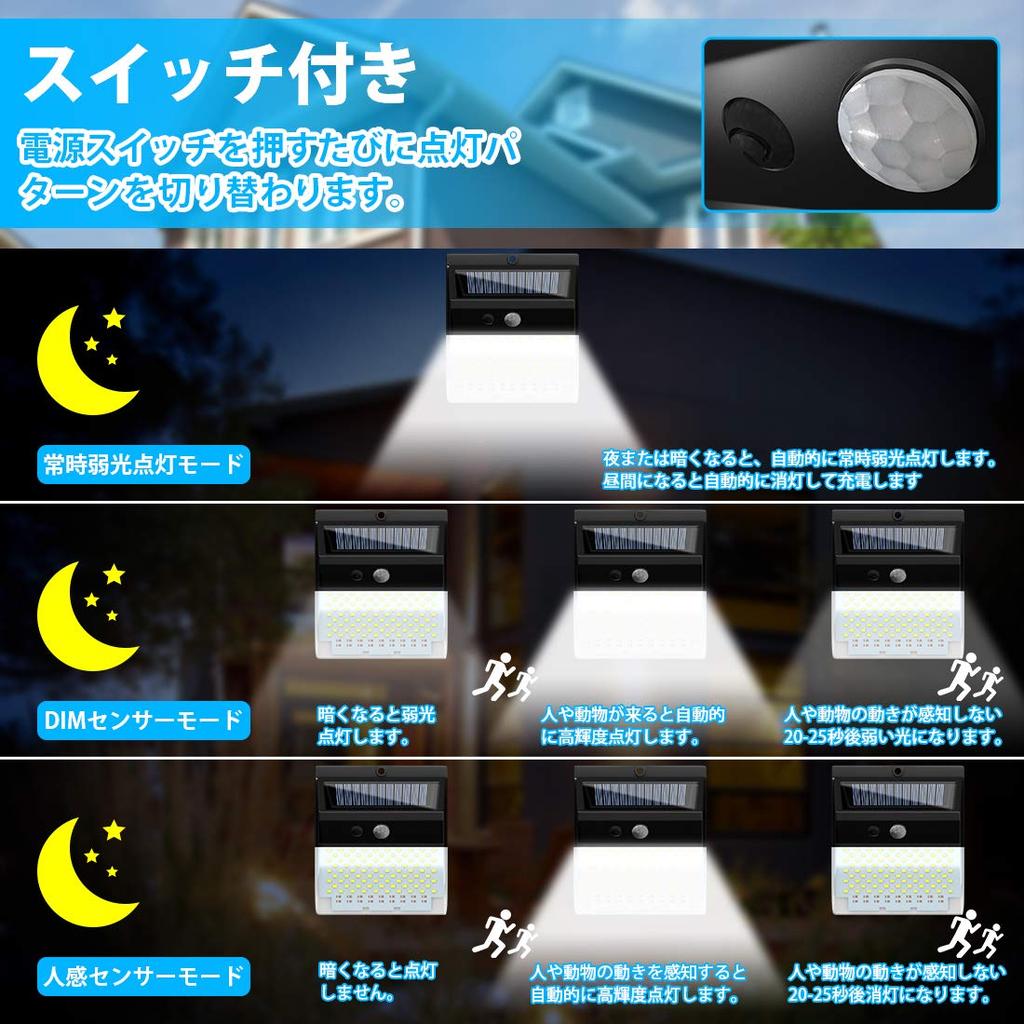 SUNVIC Solar Outdoor Waterproof Motion Sensor 172 Bright Motion 3 Lighting Solar IP65 Automatic Garden Outdoor Lighting for Parking Power Outage