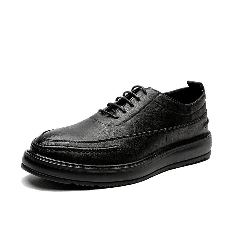 

2025 Новые мужские туфли Черные маленькие кожаные туфли Модные универсальные мужские туфли Модель 12999 38 чёрный