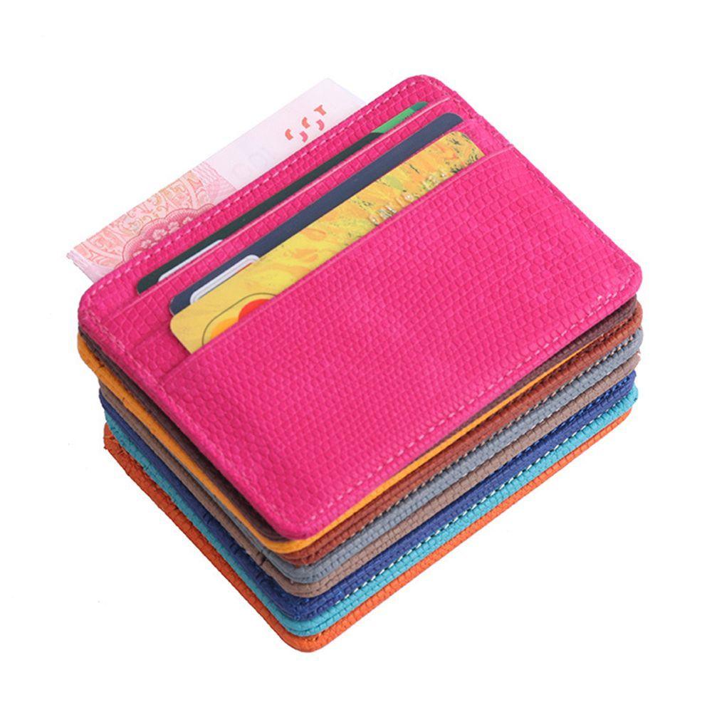 With ID Window Money Pouch 4 Card Slots ID Card Case Wallet Credit Card Holder Card Holder