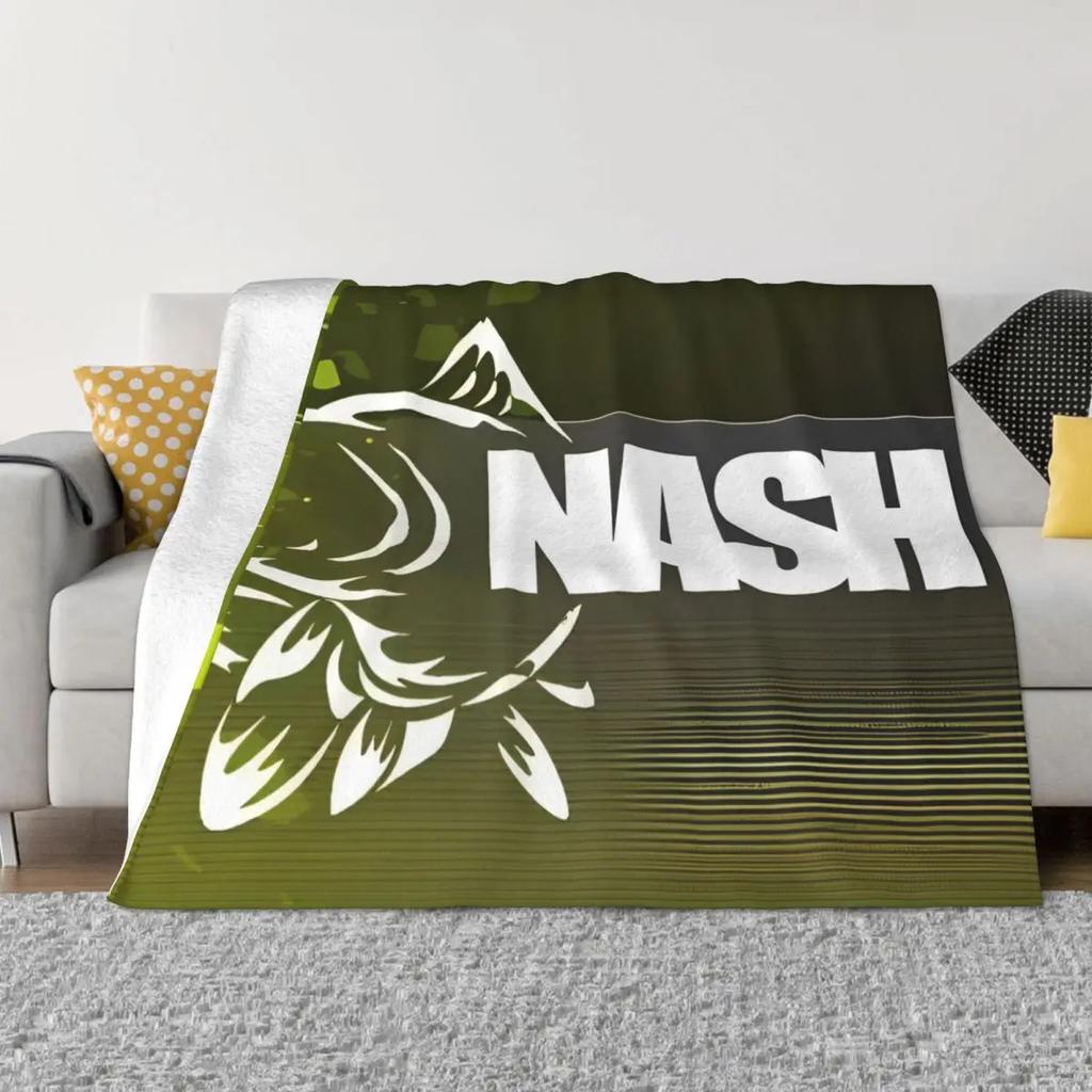 Flanelová deka s logem Nash Fishing Kaprařské vybavení Nová přehozová deka na doma 150*125cm Přehoz
