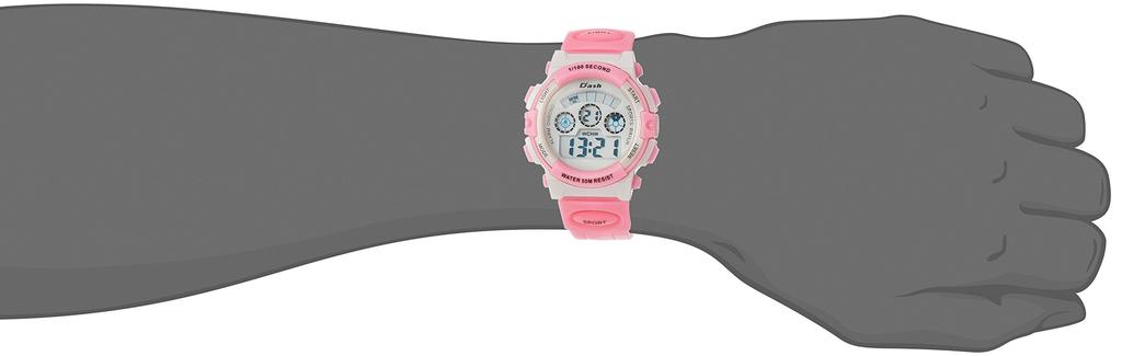 [Arias] Digital Dash Watch Waterproof Multifunctional Backlit Urethane Belt ADWW17099-04 Women's Pink