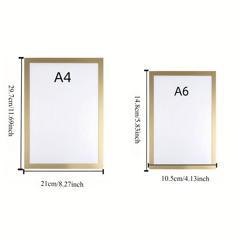 3pcs Magnetic Wall Frame, Self-Adhesive & Removable for Photos Notes, Black White Matte Minimalist Home Office Decor
