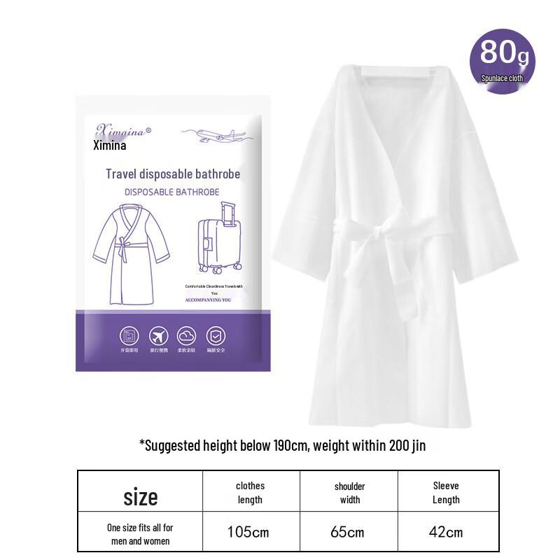 

Ximaina Disposable Hotel Bathrobe One Size