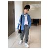 Boys Fleece Lined Solid Color Casual Sports Long Pants For Autumn Winter