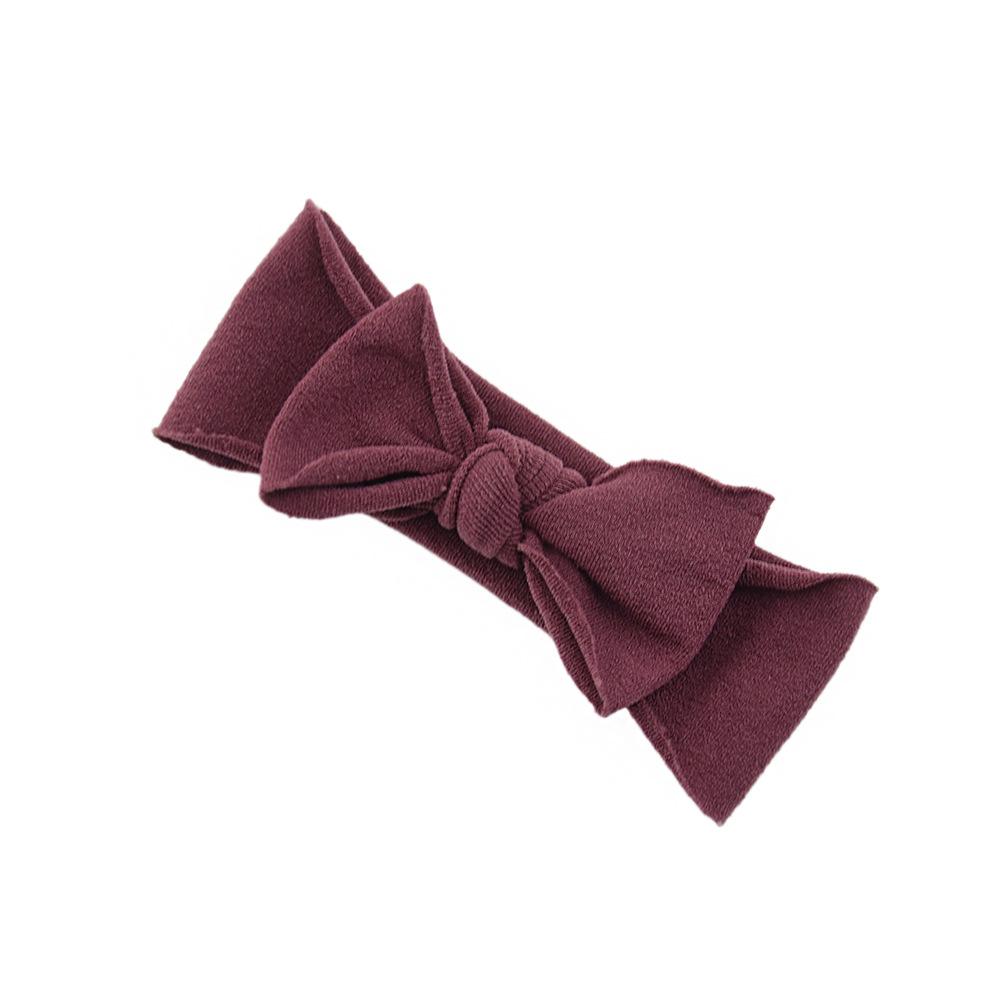 Çocuk Naylon Dikişsiz Fiyonklu Saç Bandı Elastik Saç Bandı Bebek Başlığı Bebek Saç Aksesuarları Düz Renk Düğümlü Saç Bandı