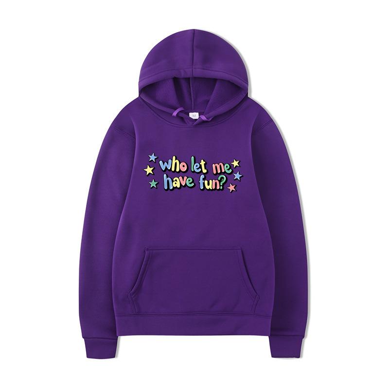 Who Let Me Hoodies Print Fashion Sweatshirt Casual Oversize Unisex Autumn Winter Fleece Streetwear Tops Male Sudaderas