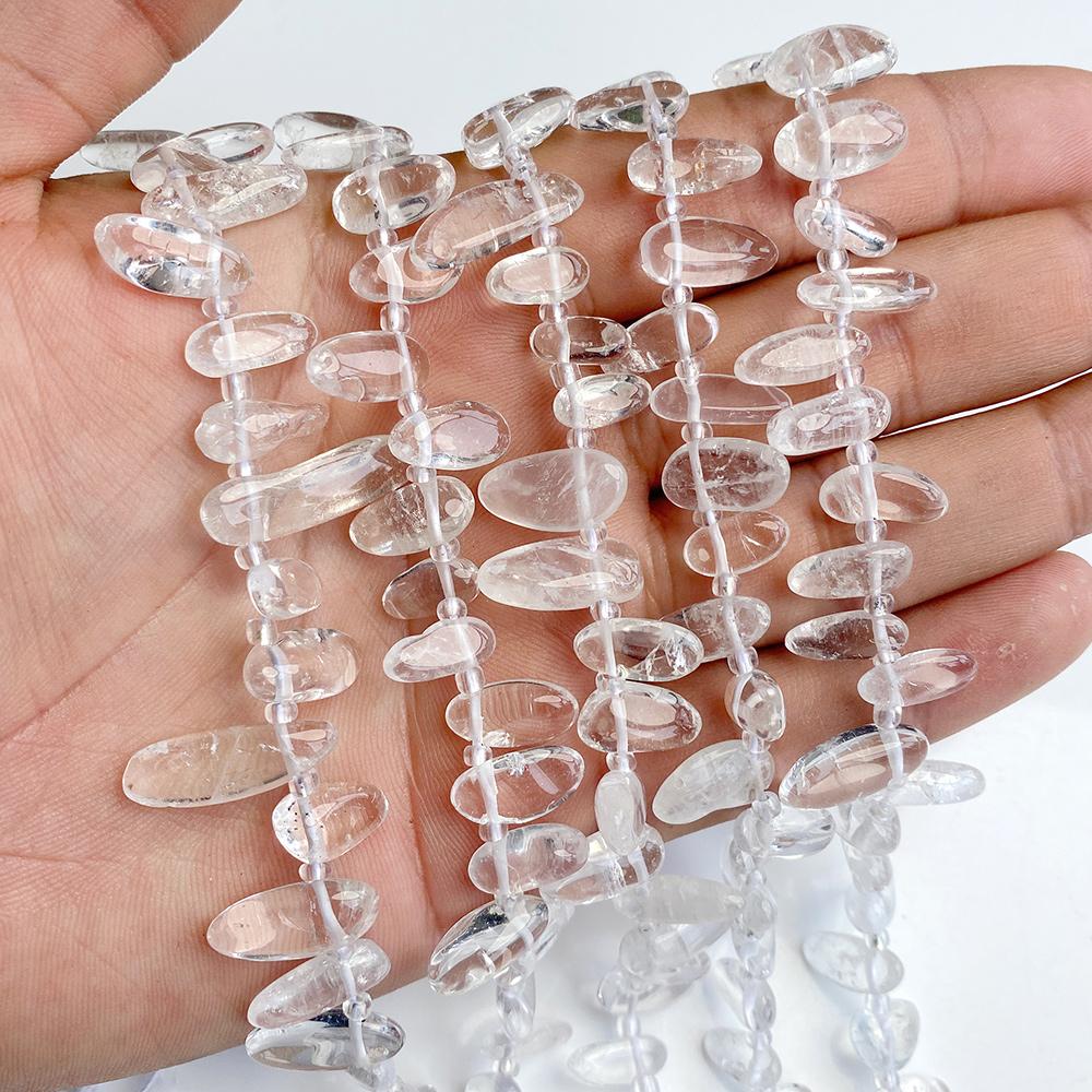 Transparent 7-16mm Natural Clear Quartz Beads Irregular Loose Spacer Crystal Gems Beads For Jewelry Making Accessories