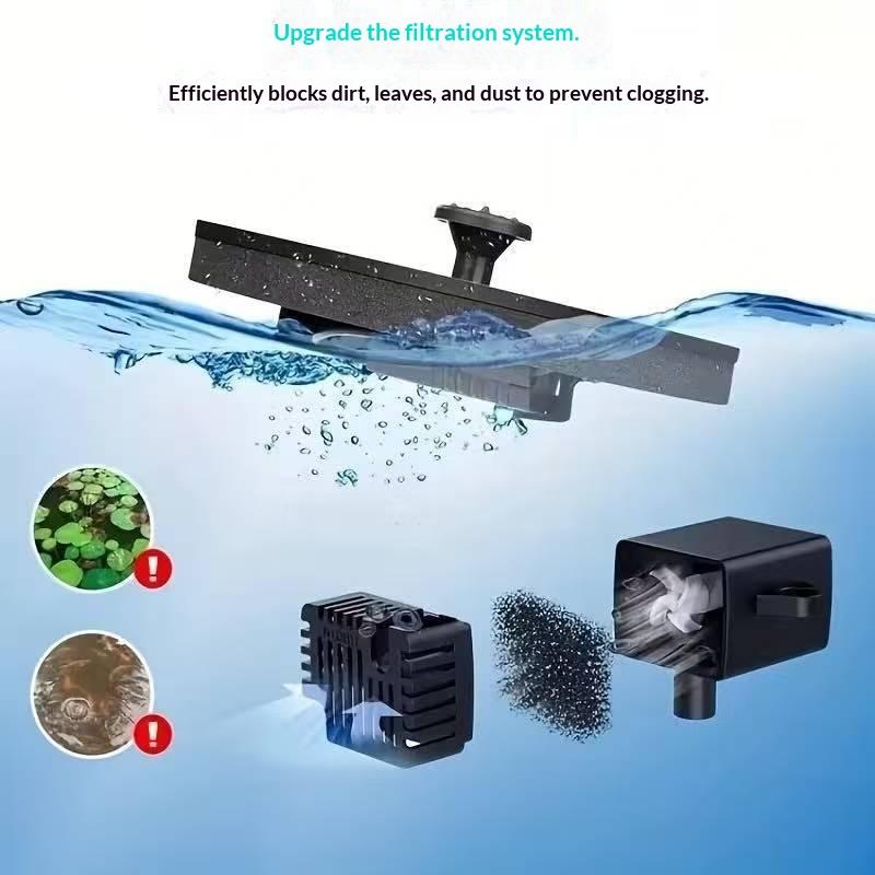 Mini Solar Water Fountain Solar Powered for Outdoor Garden Fish Pond Pool Patio Bird Bath Waterfall Landscape Decor
