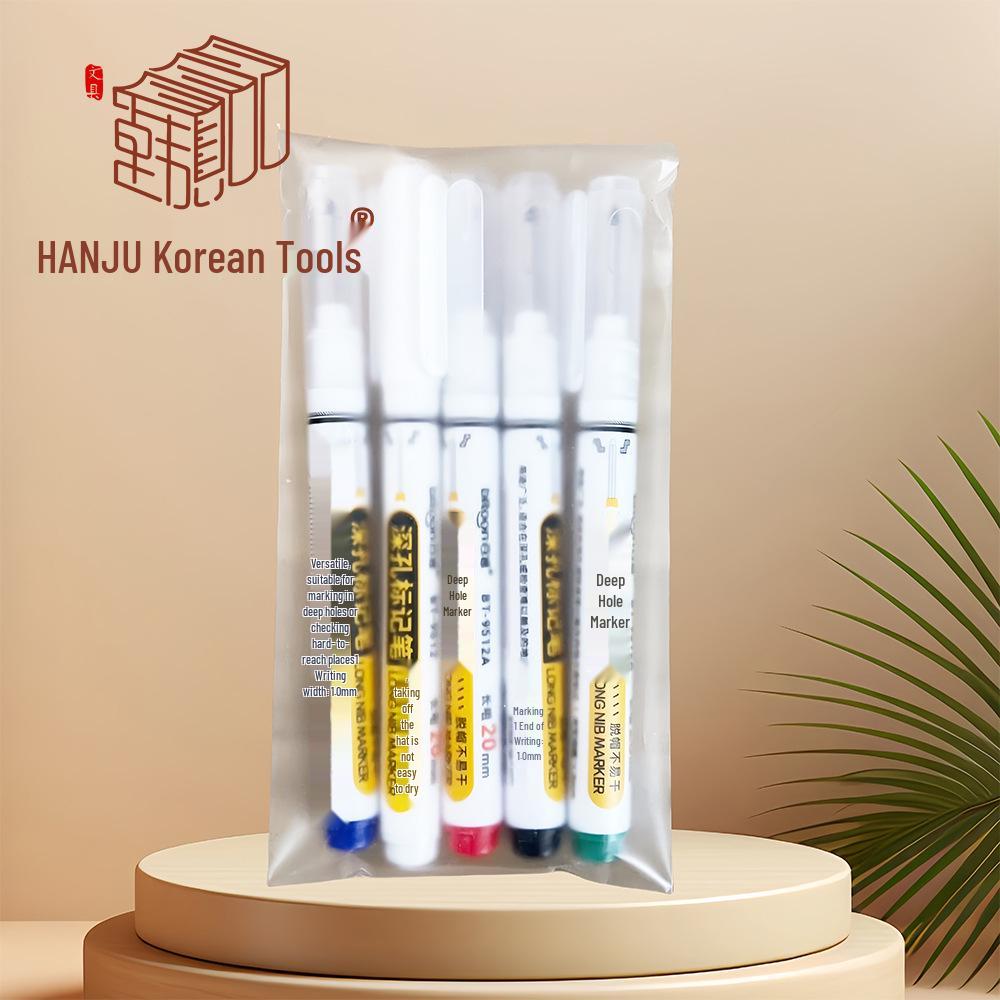 Baitong 9512 Long Tip Marker - Quick-Dry, Large Capacity, Fade-Resistant for Deep Hole Tile & Woodwork Marking