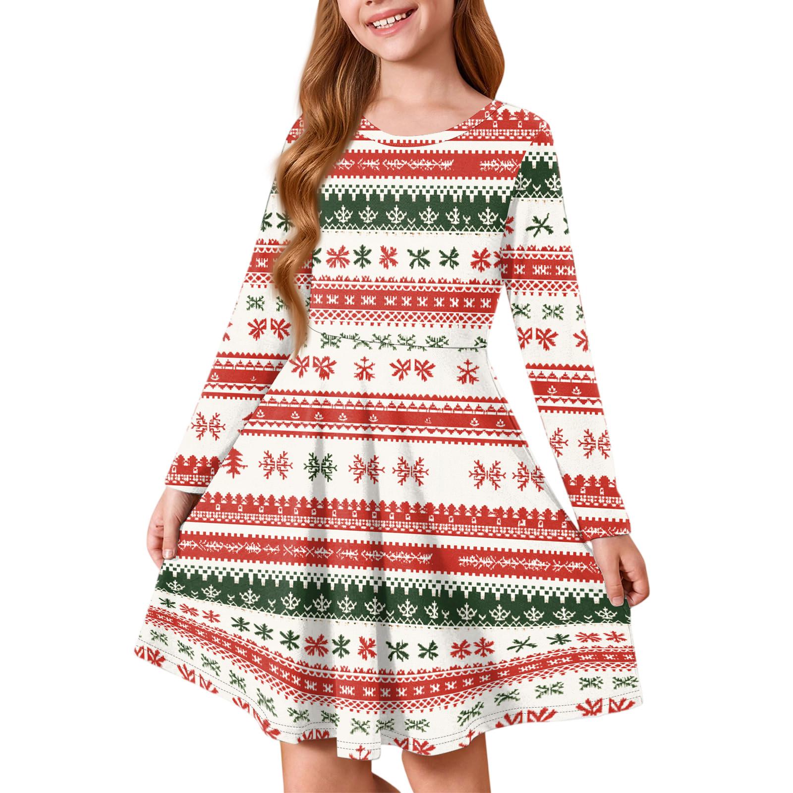 

Платье принцессы для девочек - Платье-футболка А-силуэта с длинным рукавом на Рождество 150