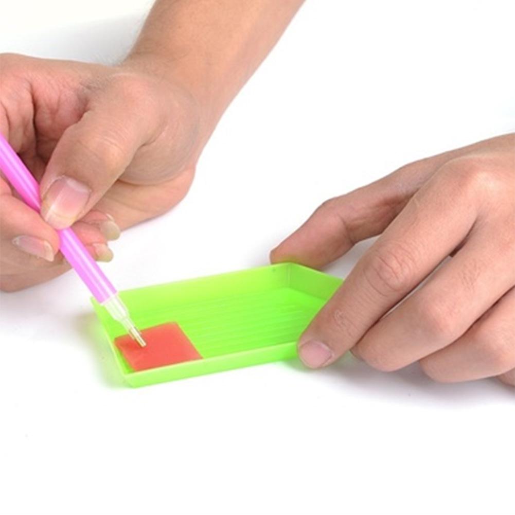 5D Diamond Art Painting Embroidery Art Pen Kit Set Accessories Foam Pencil Grips Pen Holder Tweezers Glue Clay Wax Green Trays