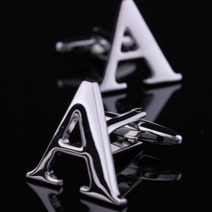 Запонки с буквами, Манжетные запонки, Французские запонки, Мужские запонки, Манжетные запонки, Запонки в подарочной коробке 18K