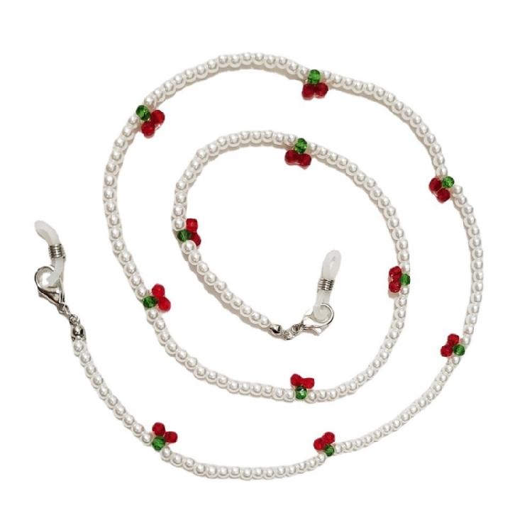 

Модний шнурок для окулярів з вишнею Елегантний стиль намиста Ланцюжок для окулярів Прикраси з яскравим вишневим акцентом