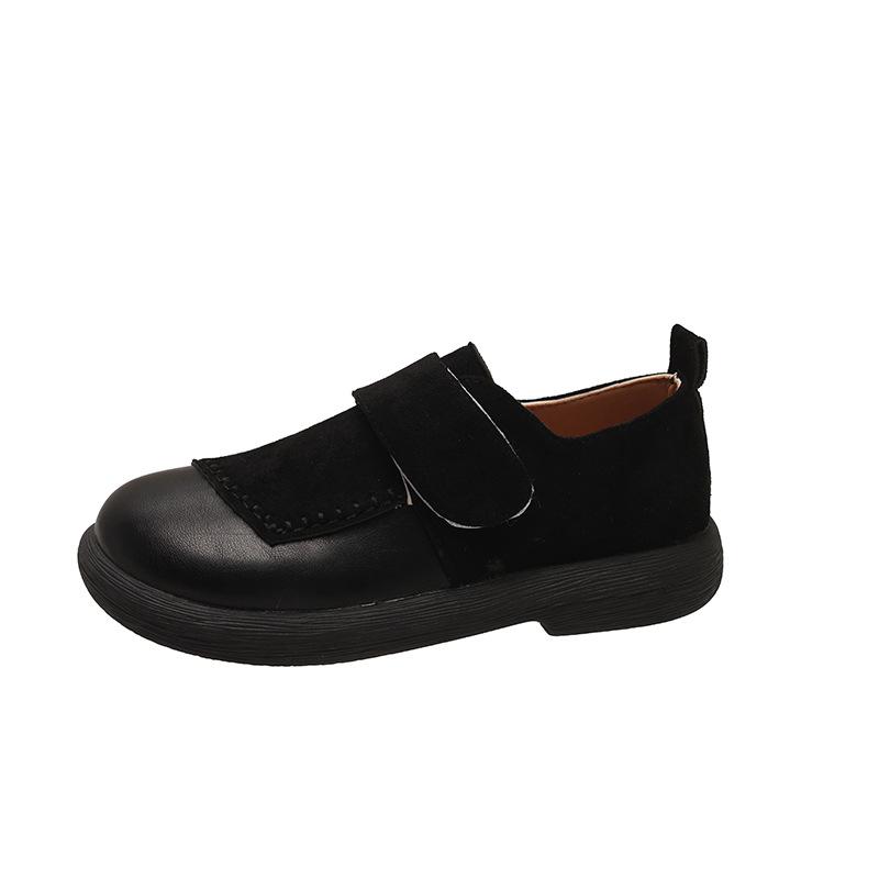 

Mori College Style Small Leather Shoes Women s Flat-soled Big Head Shoes 2024 New Student Literary Casual Shoes Versatile 40 чорний