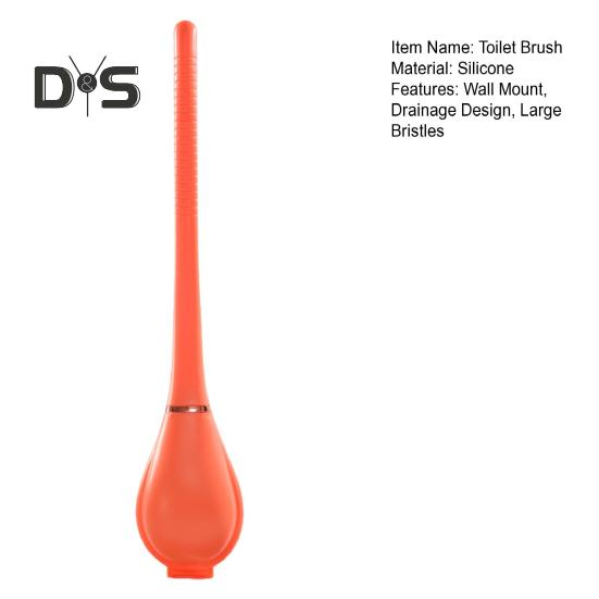 Silikonový držák na kartáč na toaletní mísu, nástěnný, moderní flexibilní gumový koupelnový drhák, čisticí kartáče bez zamotávání vlasů