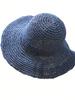 Ladies' Summer Solid Color Hollow Out Large Brim Beach Sun Hat, Pure Straw Crochet Sun Hat Suitable For Hiking