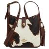Hadley 20 Cow Print With Fringe Decoration Cowhide And Leather Crossbody Bag Small Women Crossbody Bag Brown Beige CCE14-IMYFH