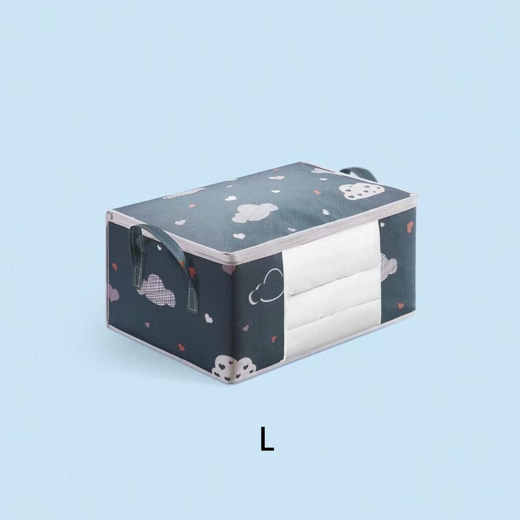 Large Capacity Bedding Organizer with Cartoon Pattern, Clothes Organizer with Handle and Transparent Window.