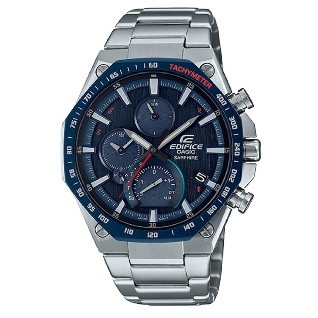 

Восстановленные мужские часы Casio Edifice Bluetooth Тахиметр Аналоговые Солнечные EQB-1100XDB-2A 100M синий