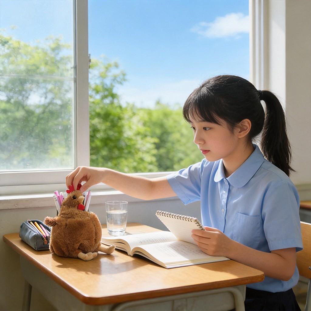 Dieren Pluche Etui Met Cartoon Haan Ontwerp Voor Studenten En Kinderen