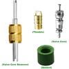 Mini Split Adapter, R410A Adapter Kit R410A Refrigerant Hose Adapter Connector, Mini Split Vacuum Pump Kit 5/16 to 1/4 Coupler Valve Core Remover for