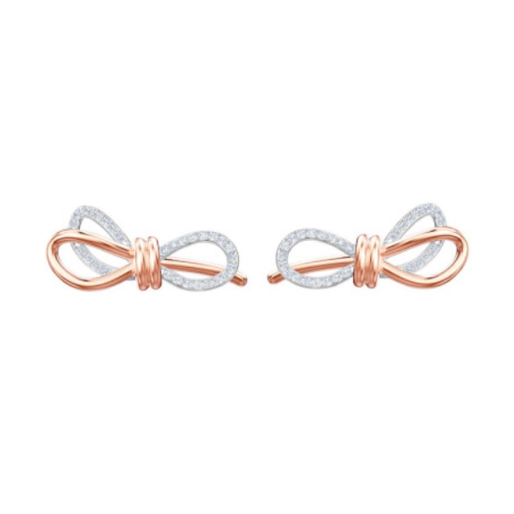 Swarovski Lifelong Bow Butterfly Earrings Women earrings Rose-Gold 5447089 Box (Random Color)