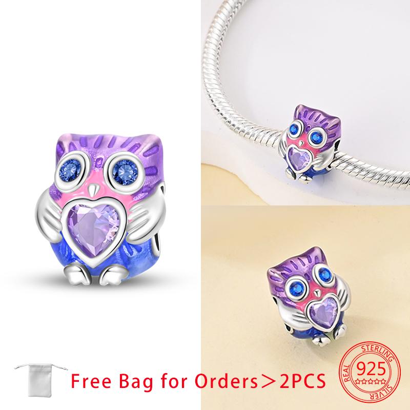 Dog Owl Animals Hearts Charms Copper Beads Fit Bracelet Necklace Accessories Bead Jewelry Making Fine Jewelry Gift Diy