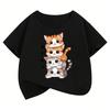 2026 Cat Kids Tshirts Summer Short Sleeve Tees Cartoon Animal Boys Girls Clothes Kawaii Kitten Tops Y2K Children T-shirt