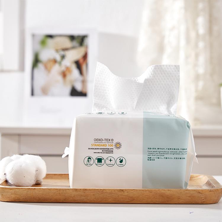 Dropshipping 100 Sheets Disposable Face Towel Natural Cotton Fabric Material 1 Ply Paper with Pull Bag 1 Ply Facial Tissues