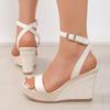 2025 New Women Platform Sandals Round Head Open-toe Sandals Line with Temperament Wedge Heels Luxury Shoes for Women