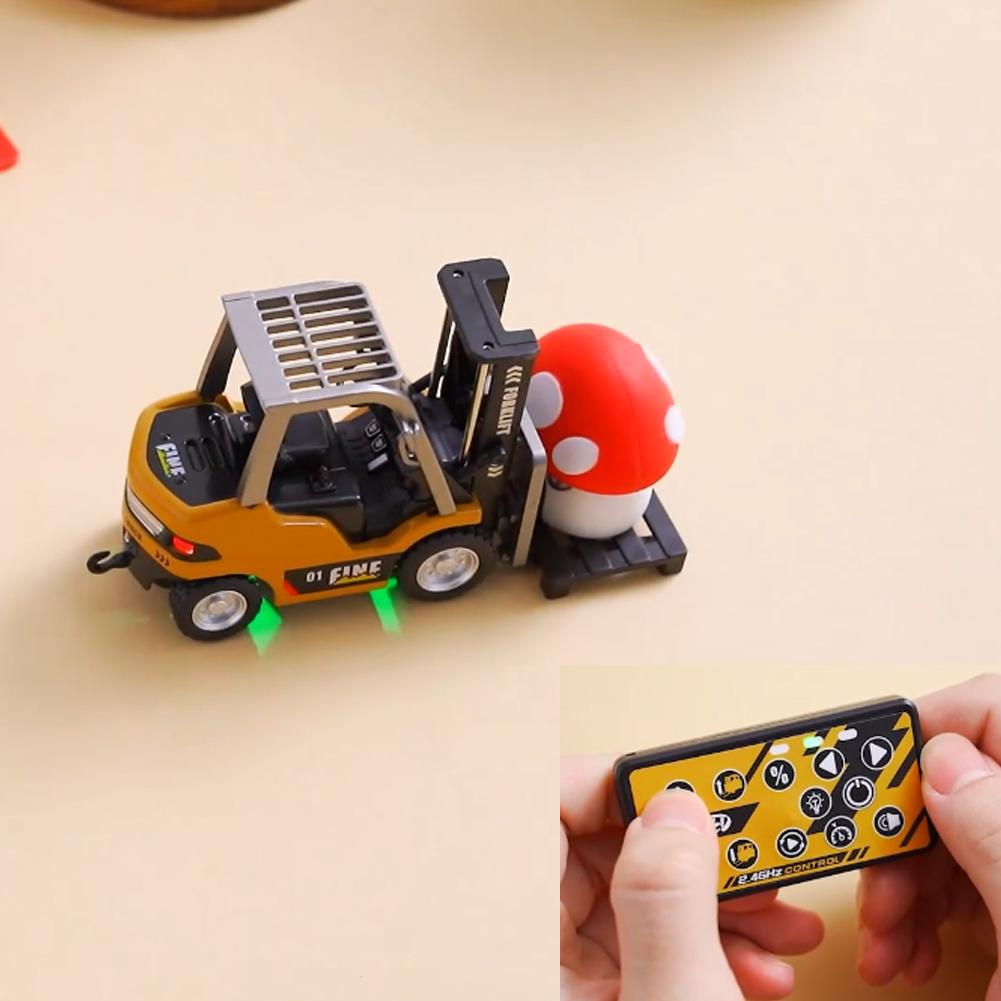 Mini RC Forklift 2.4G/APP Remote Control Desktop Simulation Trolley Gifts Toy Compact Moving Alloy Forklift Truck Toys