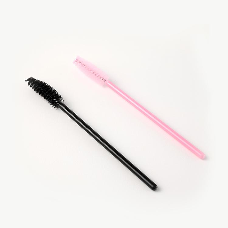 Pink Black Disposable Micro Mascara Wands Spoolie Eyebrow Brush with Synthetic Hair and Nylon розовый