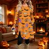 Women's Casual Printed Long Sleeve Round Neck Dress for Everyday Fashion