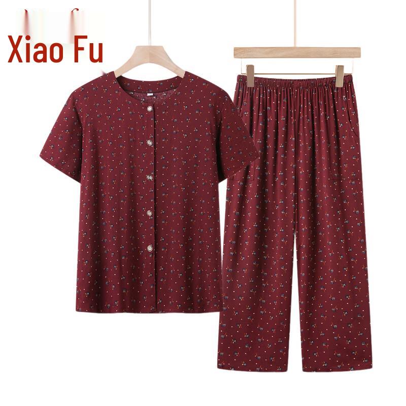 Women s Mid-Aged & Elderly Summer Short-Sleeve Set L