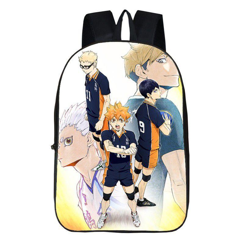 

Карасуно Хайкюу Аниме Школьный Рюкзак Наплечная Сумка Дорожный Книжный Рюкзак White Yellow